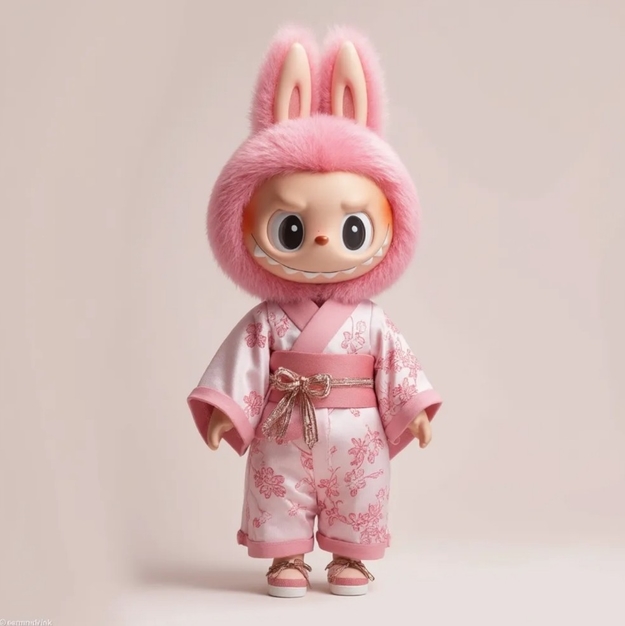AI generated rare chase Labubu doll made of fruit jelly