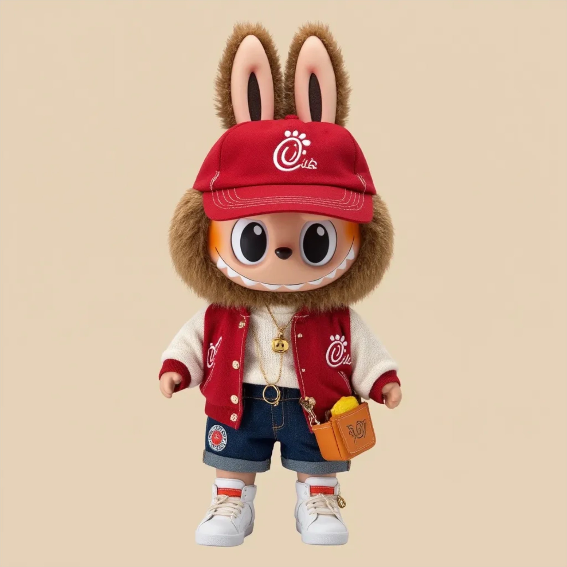 AI generated Labubu doll themed as a chocolate lava cake