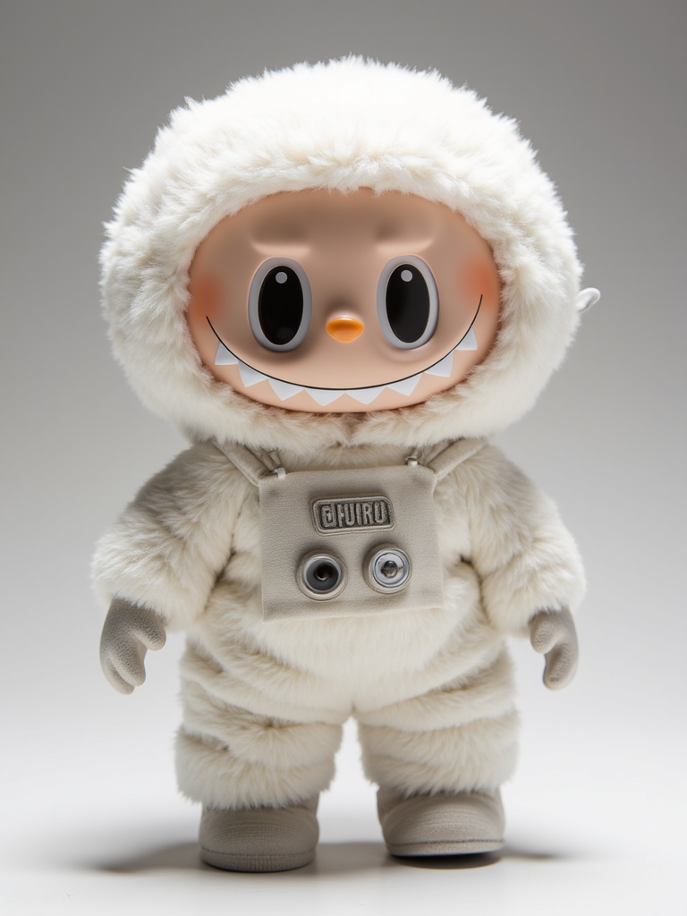 AI generated Christmas Labubu doll tangled in lights